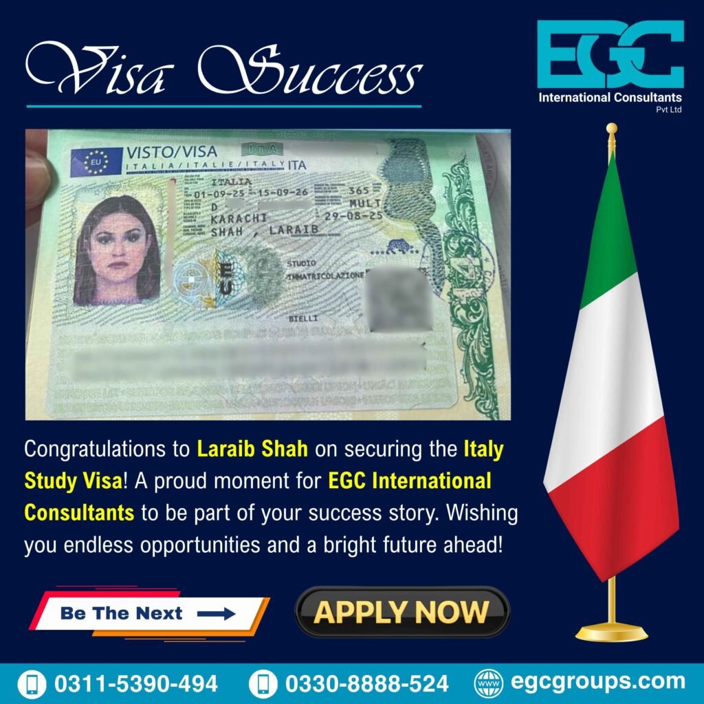 Laraib Shah Italy Visa Pic